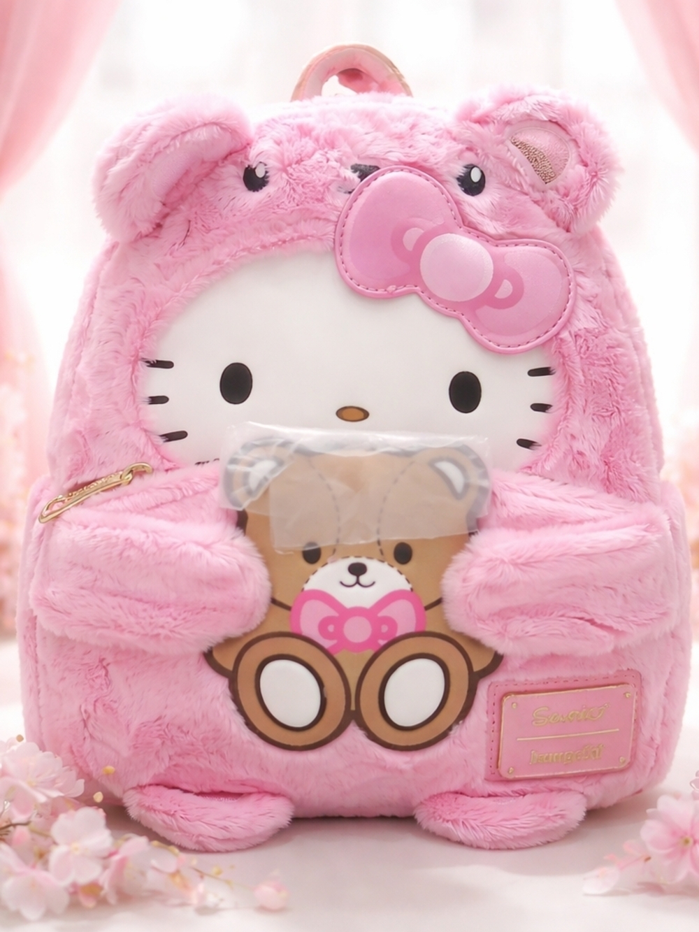 Hello Kitty Plush Bear Cosplay Mini Backpack
